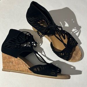 Dolce Vita summer wedge ankle tie sandals size 8.5 Anthropologie Nordstrom Rack
